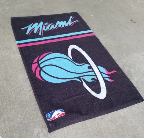 Sensational Retro NBA Miami Heat (Vice City Nights) 2 Sided Bench Towel Cover