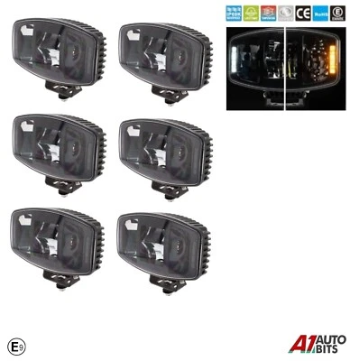 6X 10'' Lampe Spot Jumbo Led Blanche Ambre 24V Pour DAF XF 106 2013+ CF 2014+ - Photo 1/4