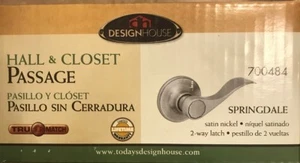 Springdale Satin Nickel - Flur-/Schrank-Durchgangstürgriff - Bild 1 von 4