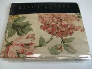 Ralph Lauren SUSSEX GARDENS Neutral Floral Flat Sheet - Queen - Picture 1 of 7