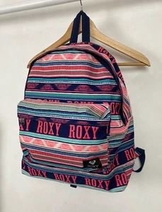 Mochila de viaje para mujer Roxy talla mediana patrón azteca azul marino rosa quiksilver - Imagen 1 de 9