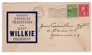 1940 Westfield NJ Wendell Willkie Campaign Cover - Picture 1 of 2