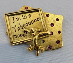 Vintage Tigger Dancing I'm In A Yahoo Mood Gold Tone Disney Pin - Picture 1 of 4