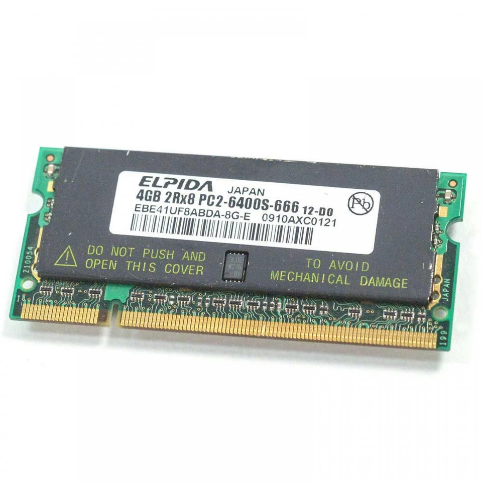 Elpida 4GB 2Rx8 PC2-6400 Non-ECC Unbuffered Laptop Memory RAM EBE41UF8ABDA-8G-E - Image 1 of 1