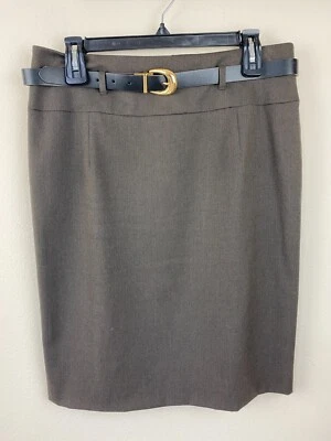 Falda Lápiz Recta Alex Marie Forrada Marrón Talla 8 Clásica Carrera Cinturón Foto 1 de 4