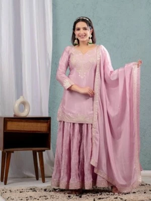 Vestido Anarkali Paquistaní Eid Salwar Kameez Listo para Usar Vestido Boda Fiesta Nuevo Foto 1 de 4