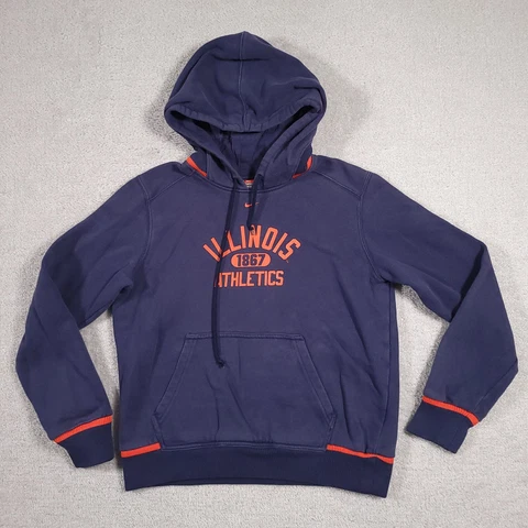 Nike Team University of Illinois Athletics Hooded Sweatshirt Youth Medium 8-10 Cover