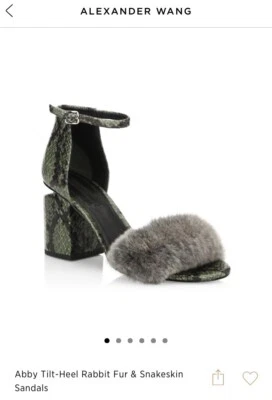 Alexander Wang Tacón Inclinable Piel de Conejo y Piel Fneak 39 Verde Ejército Minorista $700 NUEVO Foto 1 de 4