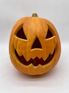 Trendmasters Light Up Pumpkin Jack O Lantern 1995 Vtg Halloween Foam Mold 10” - Picture 1 of 15