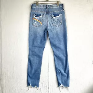 Jeans mamma 28 vita alta looker caviglia masticare tasca arcobaleno imparare a hula - Foto 1 di 17