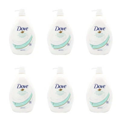 6x Dove 1000ml Body Wash Moisturising Liquid Shower Bath Soap For Sensitive Skin - image 1 of 4
