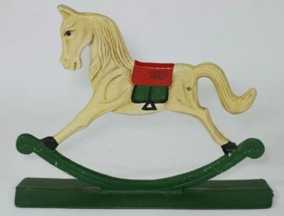 DE COLECCIÓN HIERRO FUNDIDO BLANCO/BLANCO ROTO MECEDOR PUERTA TOPE 2 LADOS Foto 1 de 4