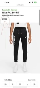 Nike FC Dri Fit Pants Unisex Kids XL 13-15yrs Football Joggers Youth Training - Picture 1 of 8