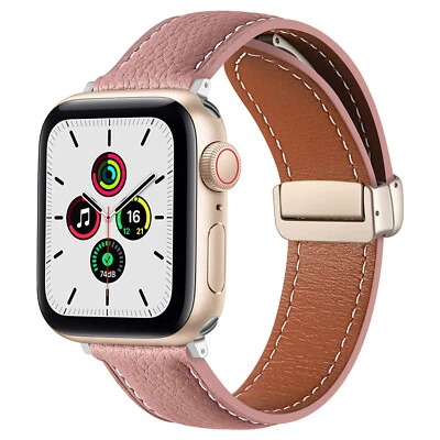 Genuine Leather Watch Band Strap Bracelet for Apple watch 40/41/42/44/45/46/49mm - Image 1 of 4