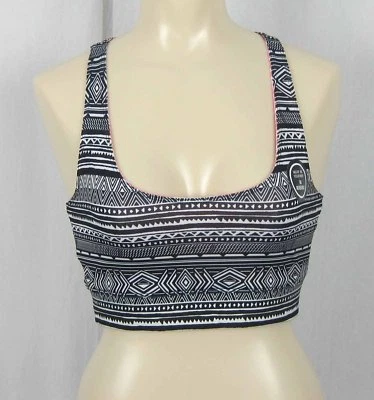 Nuevo con etiquetas Sujetador Deportivo Energie Juniors Estampado Tribal Reversible Rosa o Blanco y Negro M Foto 1 de 4
