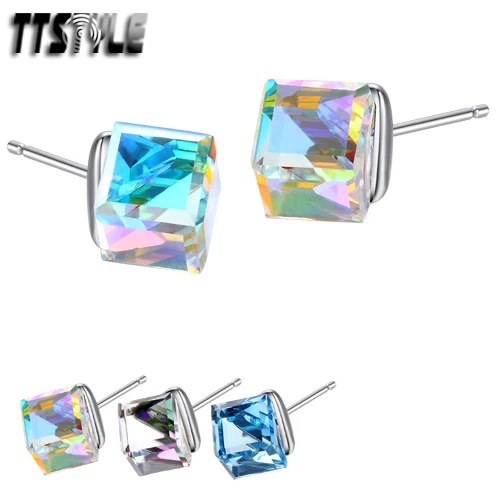 Pendientes de plata de ley 925 estilo TTS hechos con cristal de Swarovski NUEVOS un par  Foto 1 de 1