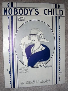 1924 NOBODY'S CHILD Vintage Sheet Music by Owen Murphy, Geo Price PRETTY GIRL - Picture 1 of 3