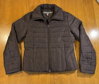 Kenneth Cole Reaction Down Puffer Chaqueta Pequeña Abrigo Acolchado Marrón Chocolate Foto 1 de 4