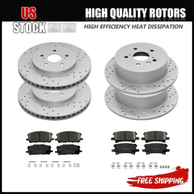 Pastillas de freno rotores delanteros y traseros para Lexus RX330 RX350 RX400h Toyota Highlander Foto 1 de 4