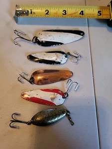 5 Spoon Fishing Lures. Metal. Various Sizes - Picture 1 of 14