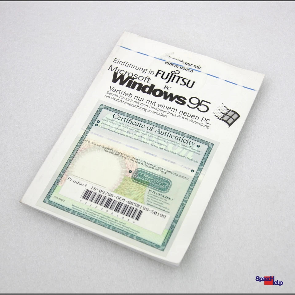 ORIGINAL MICROSOFT OEM HANDBUCH WIINDOWS 95 ID GRUNDLADEN & INSTALLATION MANUAL - Bild 1 von 1
