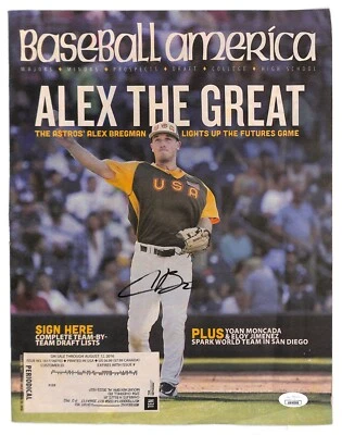 Alex Bregman Autographed Baseball America Magazine Complete Issue JSA Astros - Image 1 of 2
