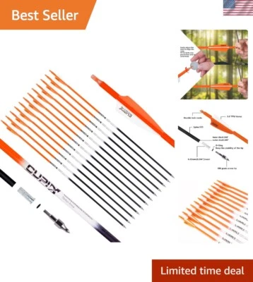 耐用 30 英寸箭用于狩猎和目标练习 - 12 包,脊柱 500 — 第 1/4 张图片