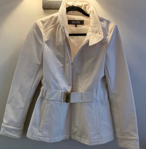 Kenneth Cole Reaction Belted Zip Front Hooded Soft Shell Coat Barely Used Size S - Picture 1 of 5