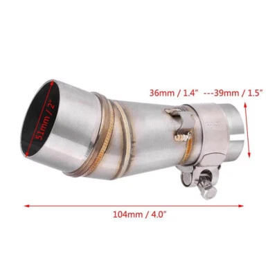 Tubo de escape de enlace medio de acero inoxidable compatible con Kawasaki Ninja 250, 300 2013-2017 Foto 1 de 4