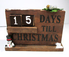 Wooden Countdown To Christmas Advent Calendar Vintage Rustic Number Dice