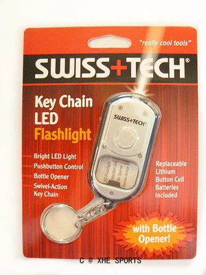 SWISS+TECH Key chain LED Flashlight tool Bottle Opener Multi Tool, ST33340 AUS - Image 1 of 3