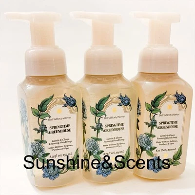 3-PACK Bath & Body Works SPRINGTIME GREENHOUSE Gentle Foaming Hand Soap 8.75oz - Image 1 of 2