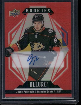 2022-23 Upper Deck Allure #133 Jacob Perreault Autographs Red Rainbow - Image 1 of 2