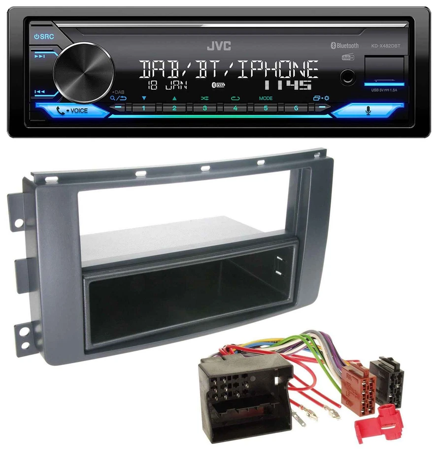 JVC Bluetooth DAB USB MP3 Autoradio für Smart ForTwo 451 ForFour 454 Quadlock - Bild 1 von 4