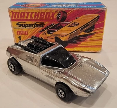 Matchbox Superfast 1 Серебряная Полоса 1971 Заказная/Изготовленная Коробка  - Изображение 1 из 4