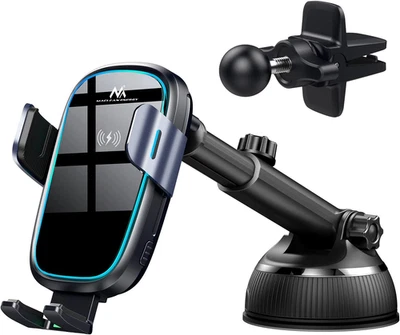 Supporto per Auto Con Caricatore Wireless/Induttivo Qi , 5W/7,5W/10W/15W, Automa - Immagine 1 di 4