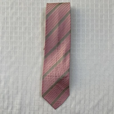 Corbata de seda a rayas rosa Burberry London vintage para hombre Foto 1 de 3
