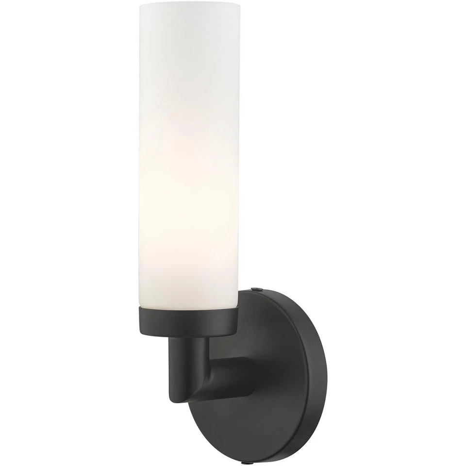 Livex Lighting 10103-04 Aero - 1 Light Ada Wall Sconce Black Finish With Satin