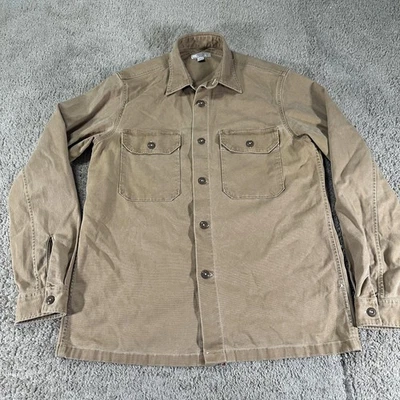 Wallace & Barnes Camisa Chaqueta Hombres Mediana Caqui Lona Trabajo Sobrecamisa Camarra Foto 1 de 4