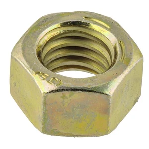1/2"-13 (25 Pack) Grade 8 Hex Nut, Coarse Thread, Yellow Zinc by - Picture 1 of 2