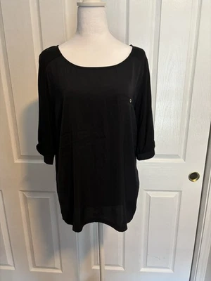 Blusa The Limited Feminina Preta Manga 3/4, Tamanho XL - Imagem 1 de 4