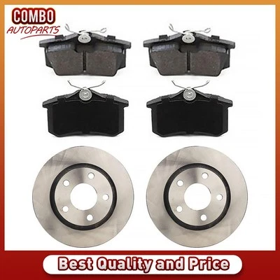 Rear Brake Rotors Brake Pads Fits 2000-2004 Audi A6 Quattro 2002-2003 Audi S6 - Image 1 of 4
