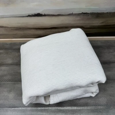 West Elm European Flax Linen Duvet Cover Sand Pinstripe Full/Queen NWOT - Image 1 of 4