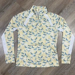 Ariat Tek 1/4 Zip Pullover Womens Small Sunstopper Baselayer Shirt Horse Pattern - Picture 1 of 17