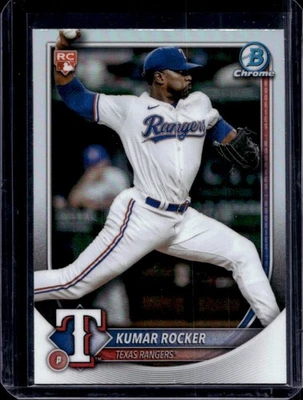 2025 Bowman Chrome Kumar Rocker Red RC Variation Rookie #98 Rangers - Image 1 of 2