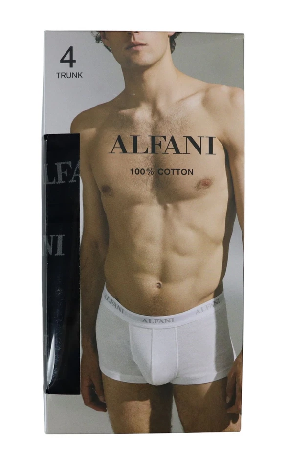 Alfani Mens 4 Pack Regular fit Trunks Underwear XXL Black Solid