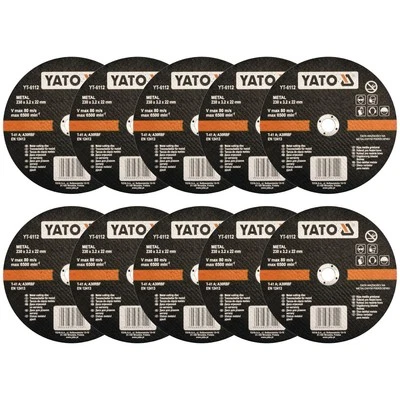 YATO PROMO LOT 10 DISQUES 230 x 3 x 22.2 PLATS A TRONCONNER LES METAUX