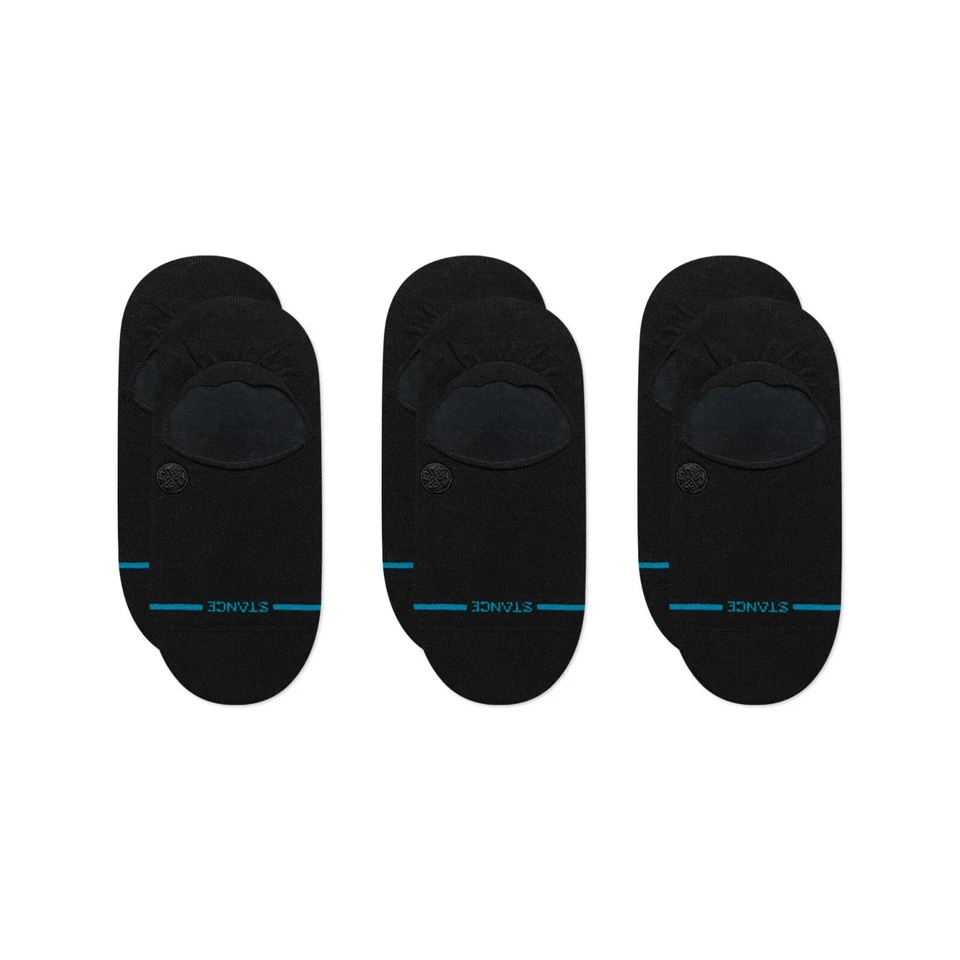 Stance Icon Solid Color Cotton NO SHOW Socks A145A23ICO Black 3-pack Size Large