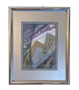 Alan Alldredge Signed Abstract Art Painting 1996 Framed/Matted 14.5" x 11.5" - Picture 1 of 10