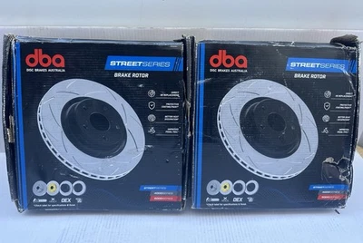 DBA T2 4000 Series Slotted Brake Rotors Front Pair for 08-17 Subaru WRX STI NEW - Image 1 of 4